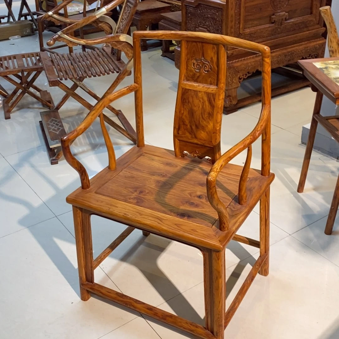 香枝木类成套家具红****紫降香黄檀南官帽椅订金