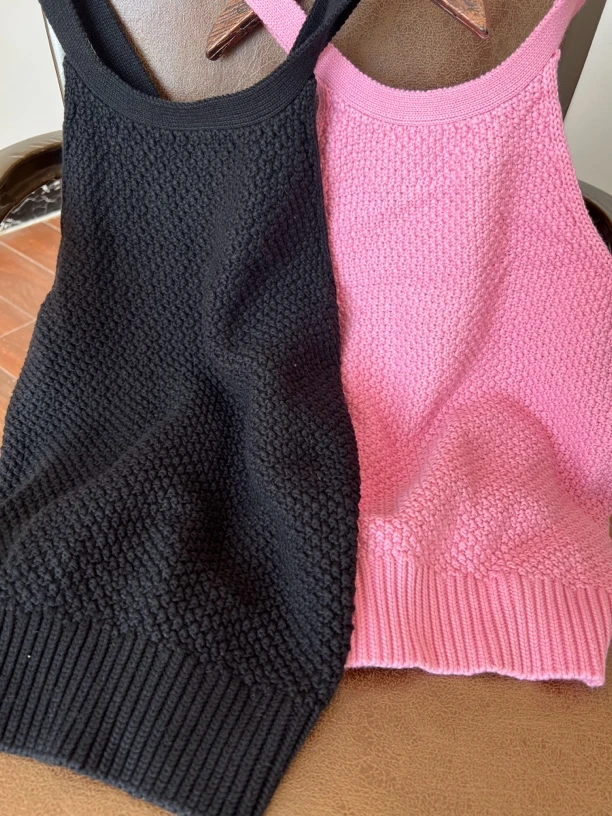 黎黎家法式露背吊带背心女短款设计感无袖上衣008