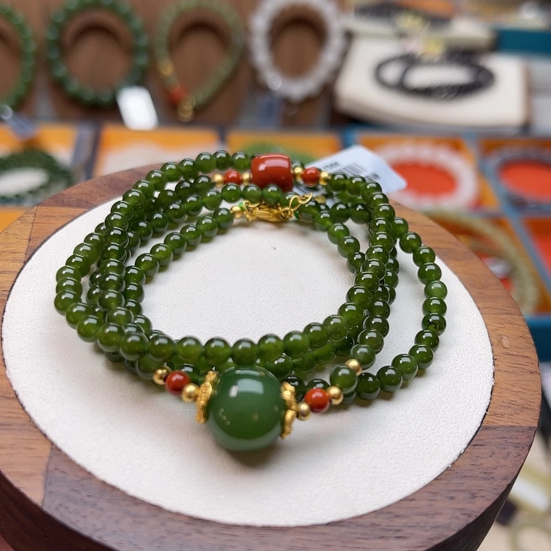 和田玉未镶嵌手串H43卡4