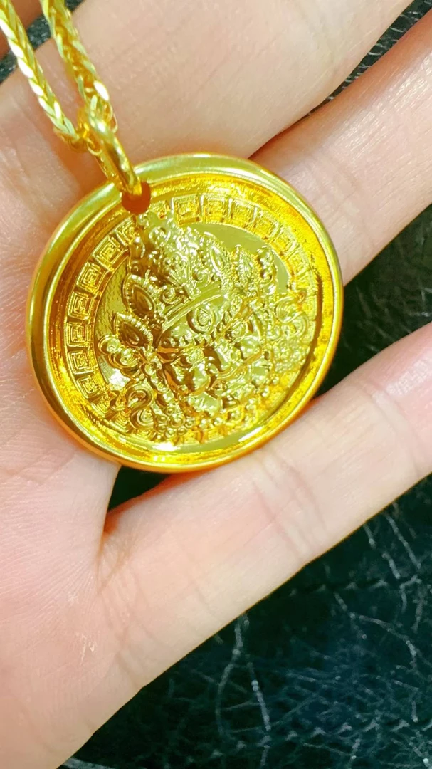 合金吊坠 防敏敏黄财神吊坠（一立金沙）