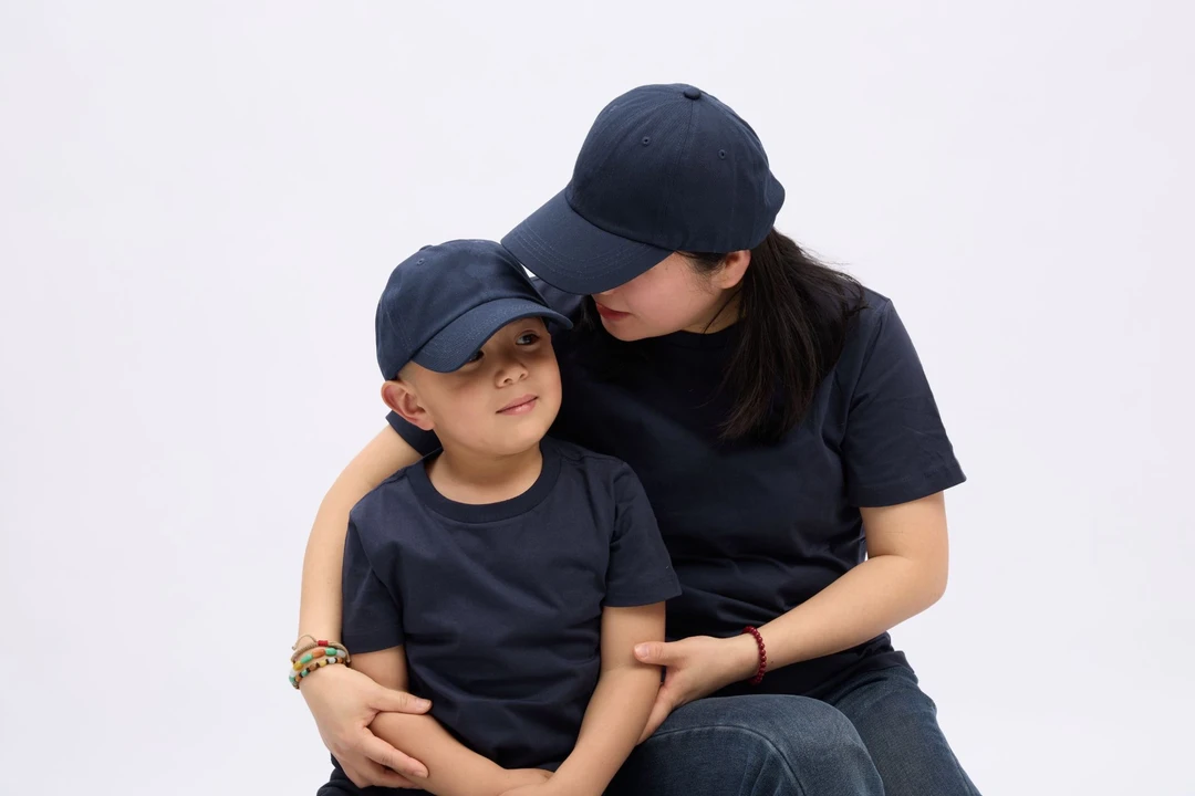 亲子夏季纯色短袖T恤 110-175码