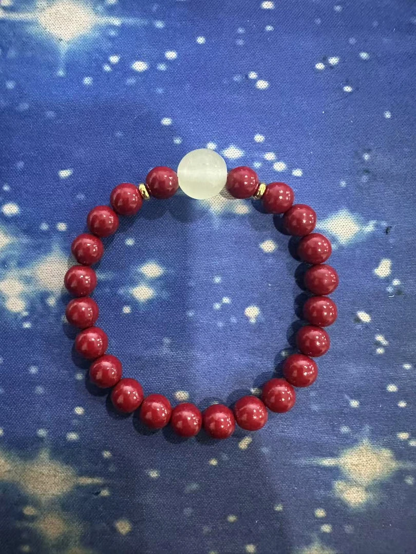 含辰砂工艺品F21 辰砂0.8cm单圈手串