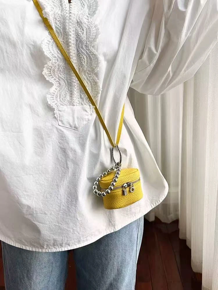 【茂茂专属】2025年头层牛皮挂饰小巧零钱包ins便携口红收纳耳机包