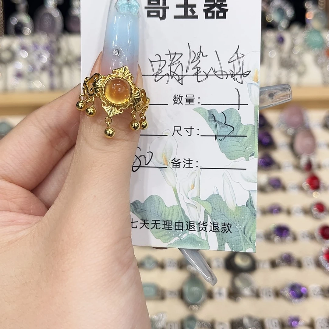 蜡***乖银S925镶嵌戒指黄晶