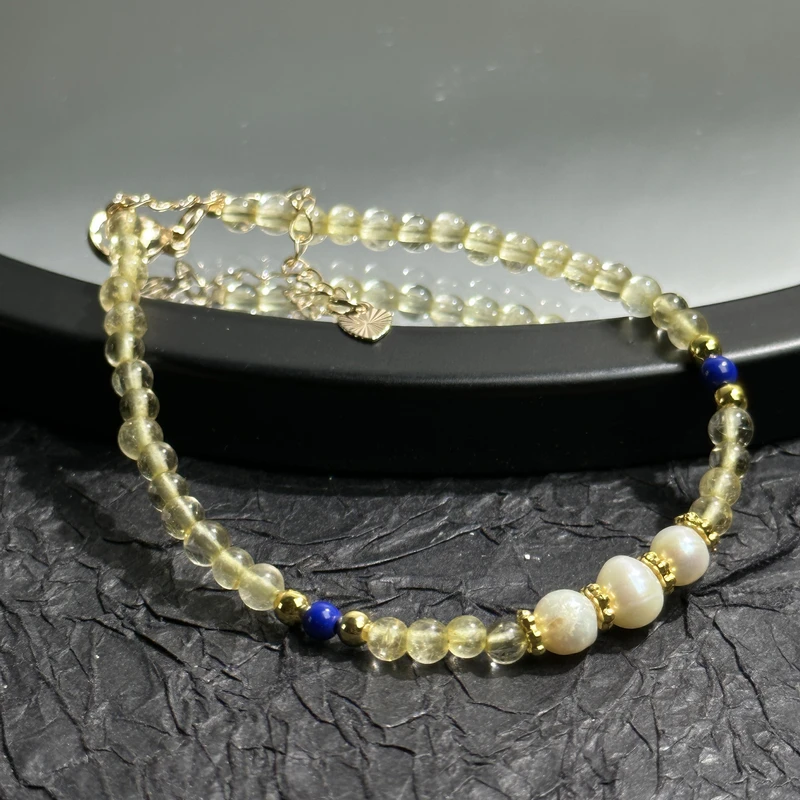 天然水晶手链珍珠女款轻奢小众 极细