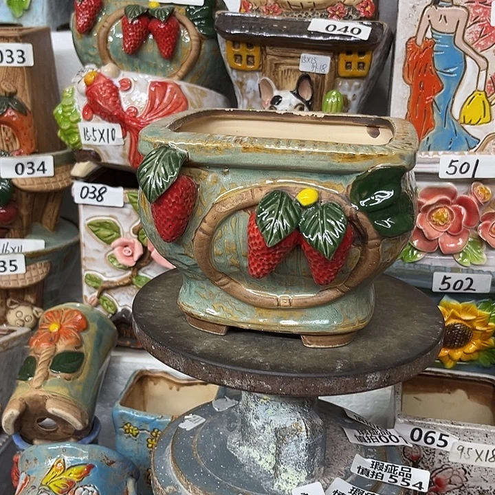 粗陶材质多肉花盆