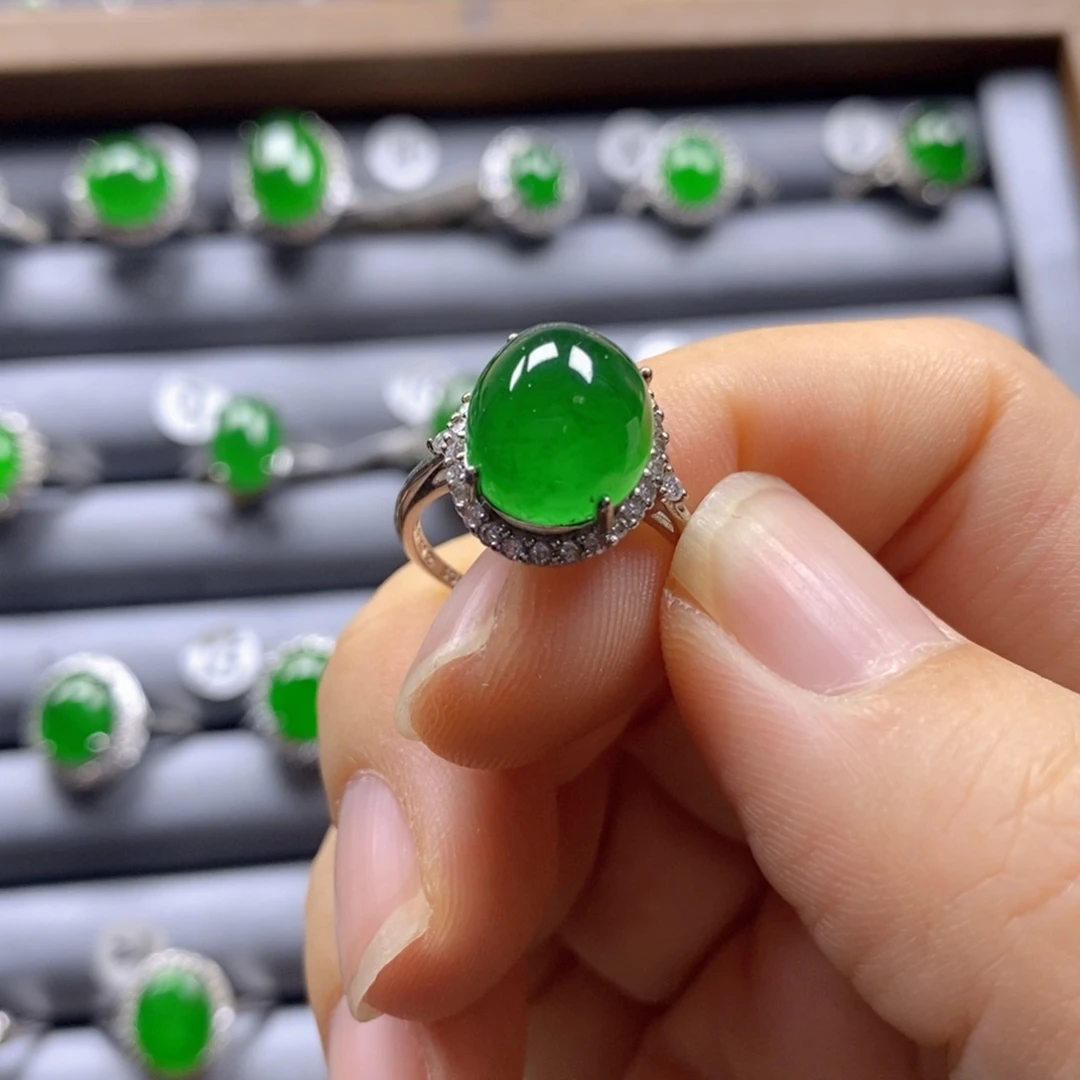 颈饰银S925镶嵌翡翠24号