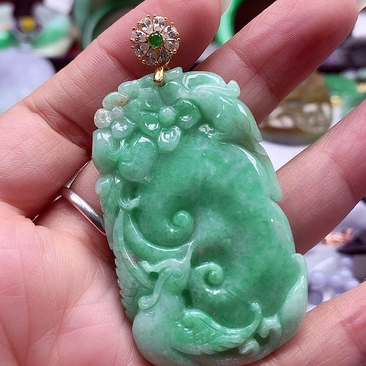 翡翠银S925镶嵌颈饰翡翠