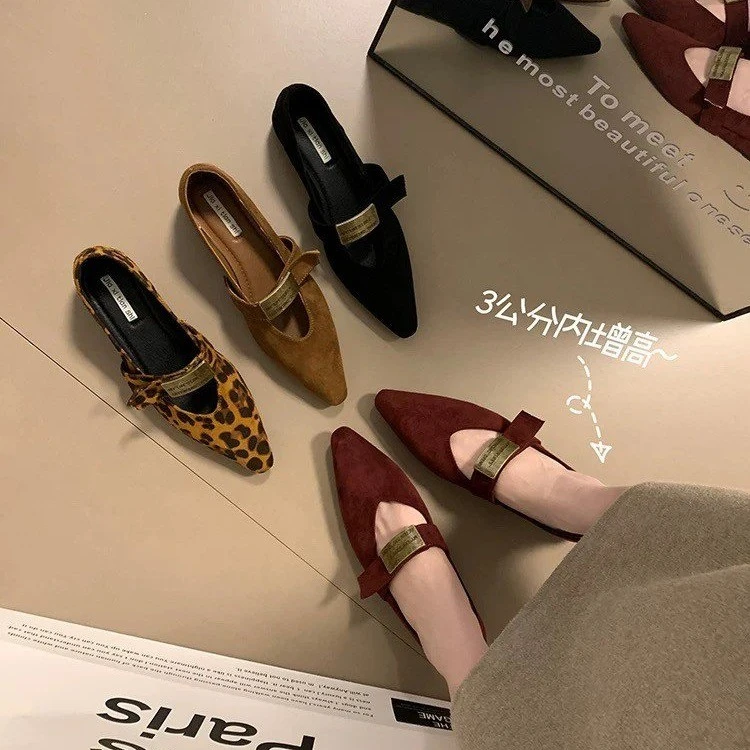 法式单鞋平底鞋2025春秋内增高小香风单鞋软底鞋子复古玛丽珍女鞋