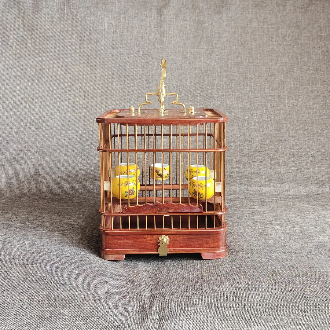 小方笼（18cm宽X19cm高）方笼（篦子在下）绣眼红子玉鸟黄鸟手工鸟笼