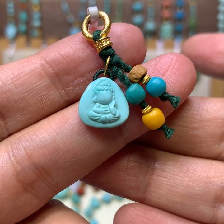 绿松石18K金镶嵌滴流