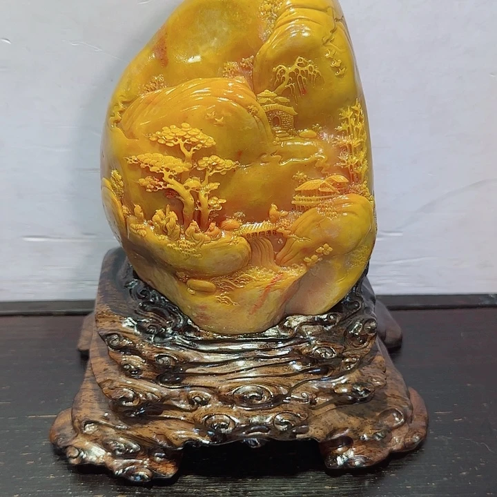 土***豆寿山石昌化田黄摆件精品