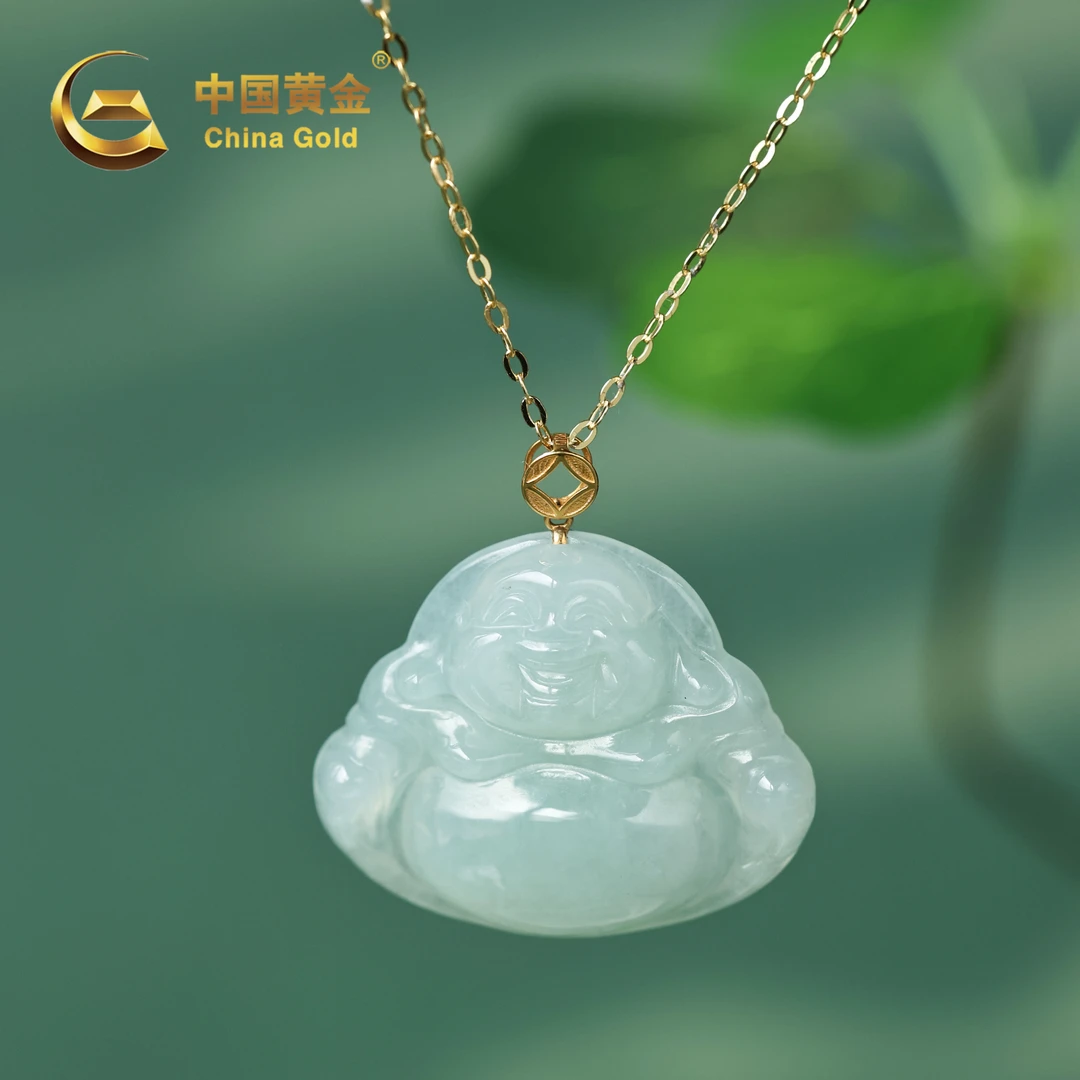 【中国黄金】冰述 | 翡翠*吊坠*18k金镶嵌-D7345-Y