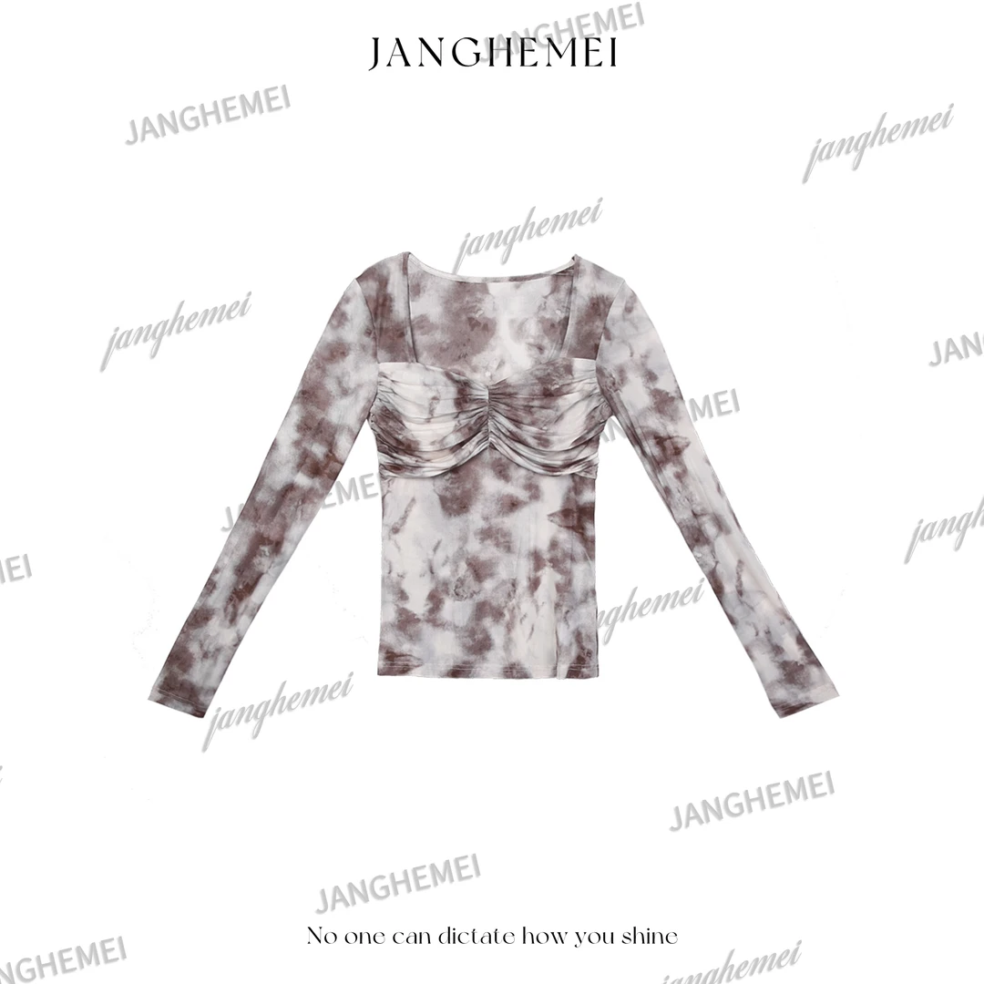 江合美【枫叶云霞】设计感辣妹扎染针织衫 Z04406M33