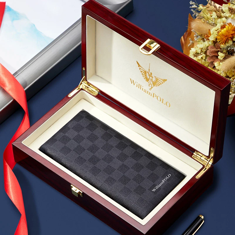 正品钱包男长款真皮男士皮夹新款送老公情人节礼物牛皮钱夹轻奢