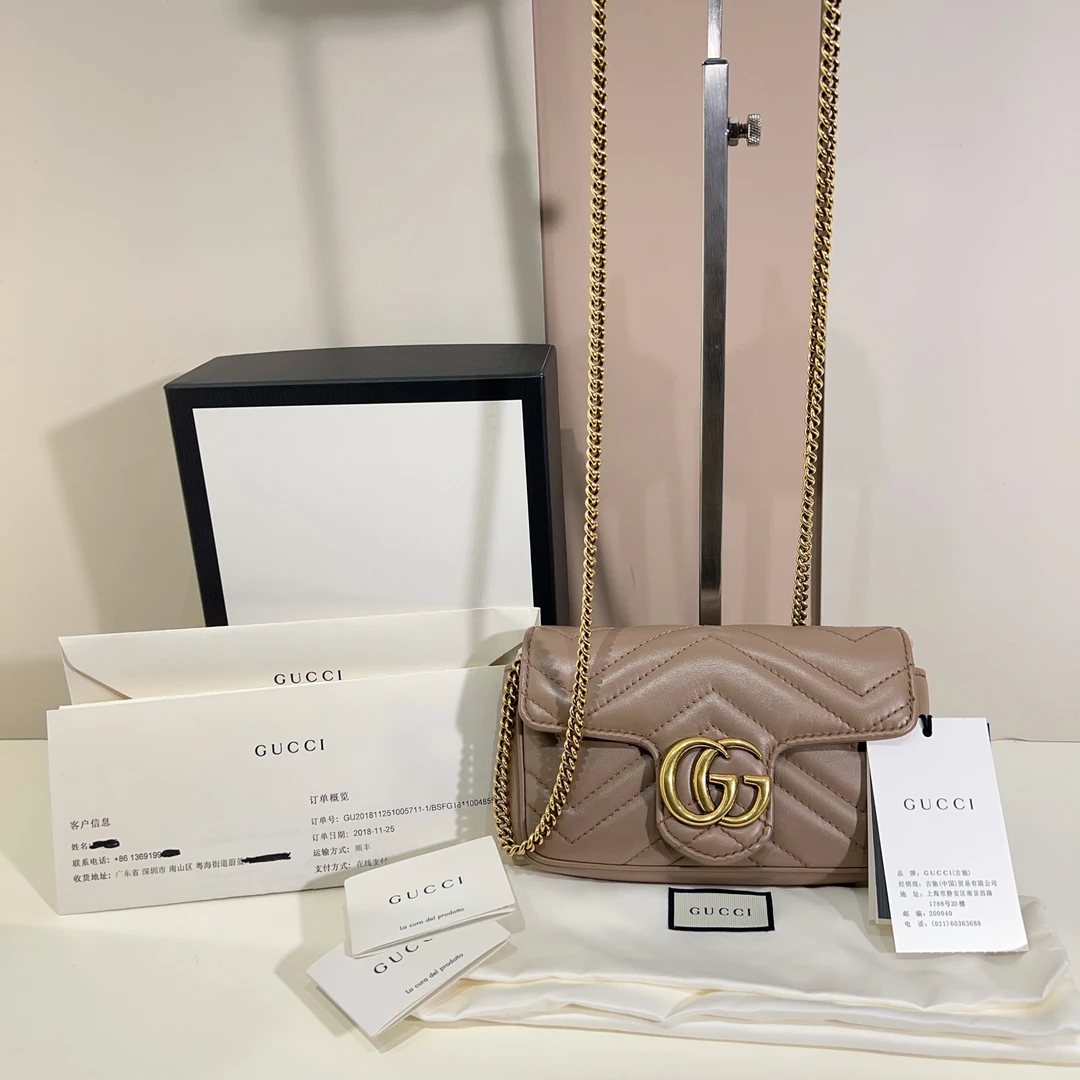 95新 GUCCI/古驰 古驰 mini 马蒙斜挎包 cj5879