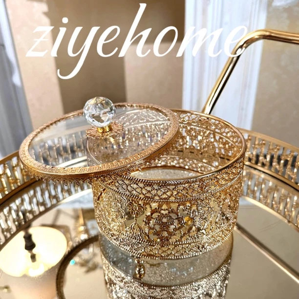 宫廷带盖首饰项链收纳摆件盒