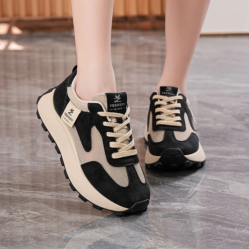 品牌断码【专柜】2025夏季运动休闲网面透气增高ins韩版新款老爹鞋