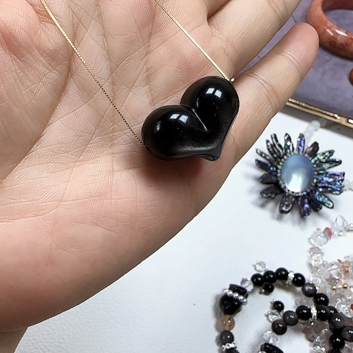 黑曜岩未镶嵌颈饰