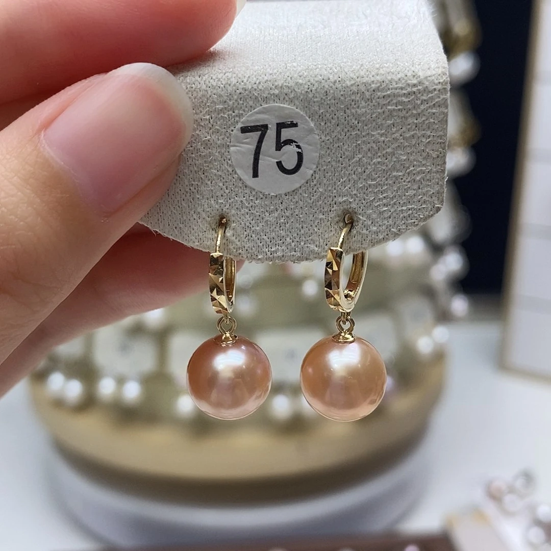 银S925镶嵌淡水珍珠耳饰