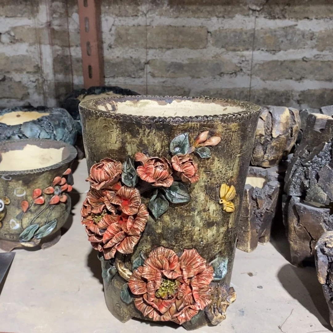 红陶青藤花器多肉花盆