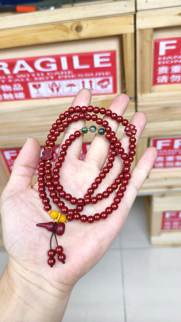 含辰砂工艺品含辰砂工艺S0989朱砂多圈手串无礼盒