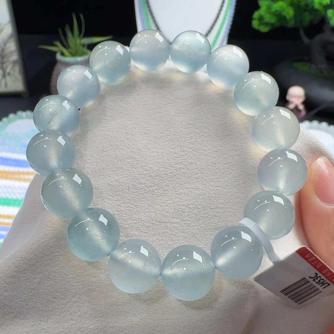 翡翠未镶嵌手链炸光晴钢单圈12.3mm