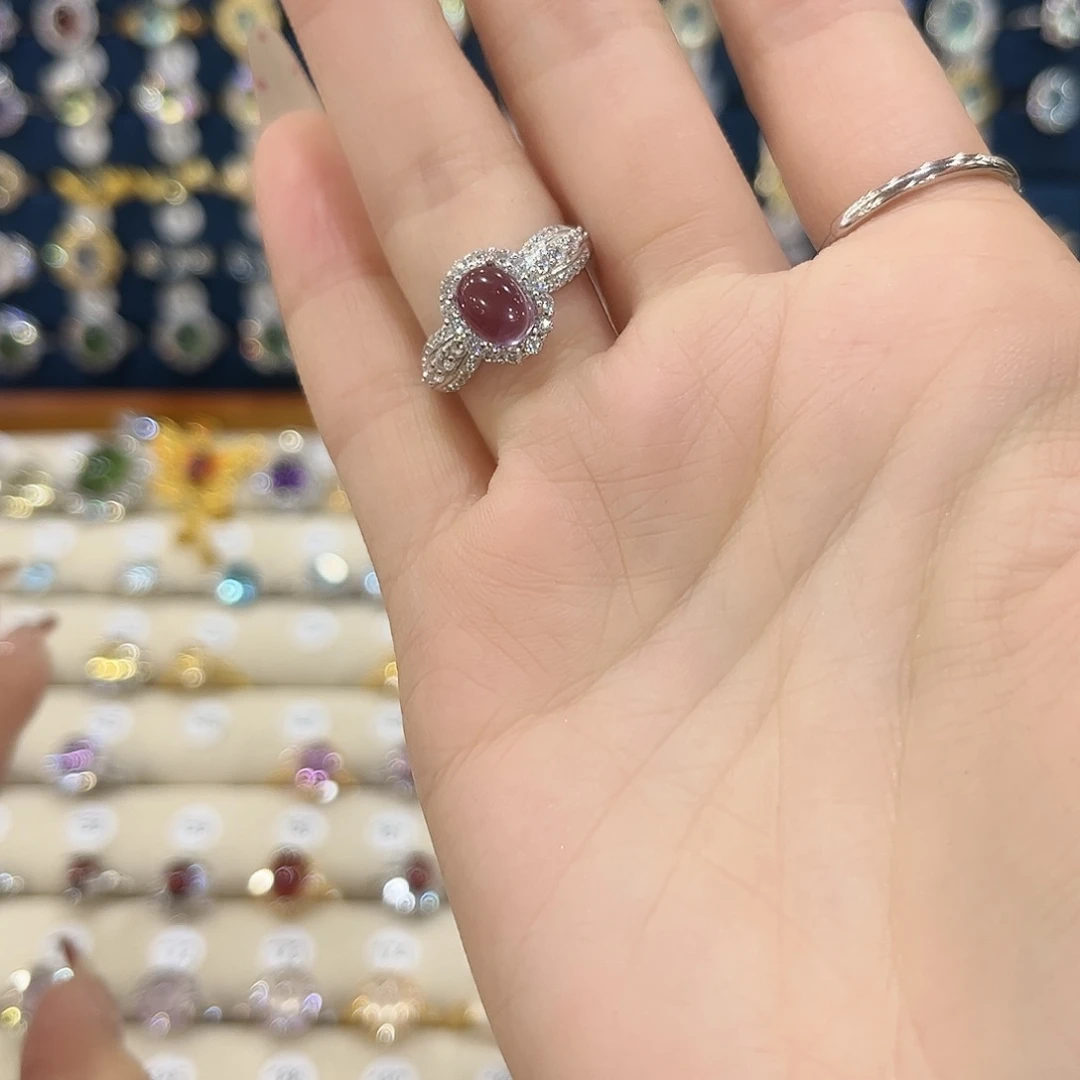 紫晶女款银S925镶嵌洢*麻戒指10