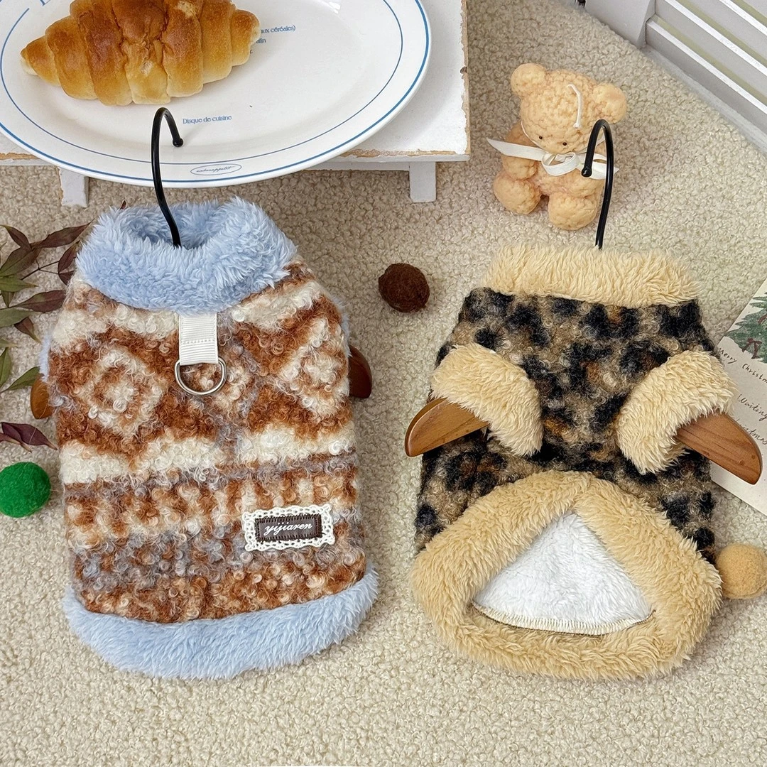 冬新款特厚加绒保暖防寒宠物狗狗猫咪衣服泰迪比熊贵宾可牵引背心