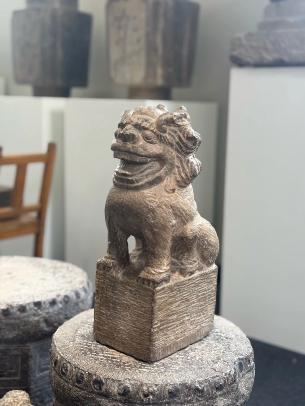 明黑青石中堂狮子不包邮
