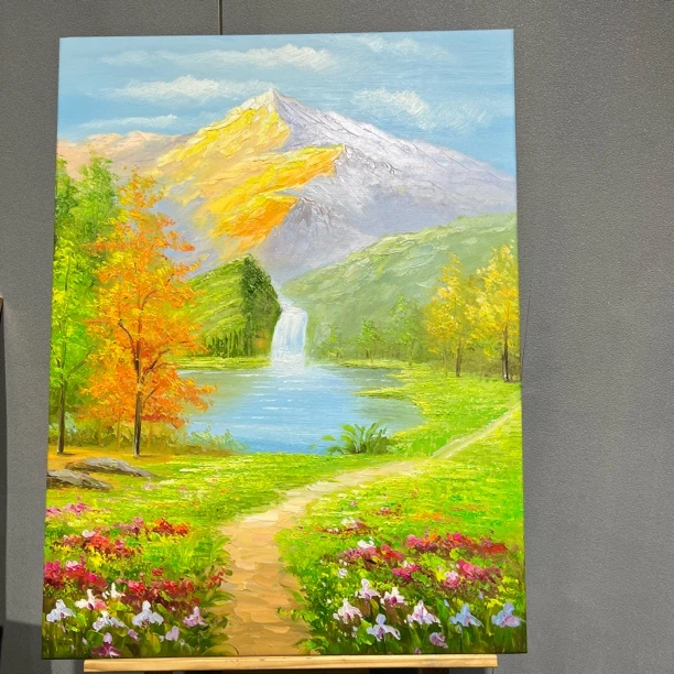 60x80竖版纯手工油画家居装饰画简约风景油画