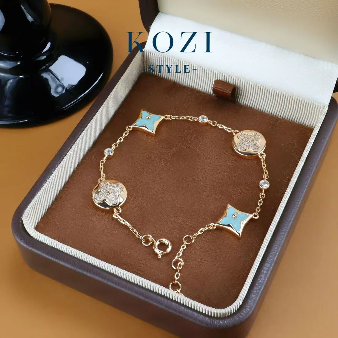 【毛毛专属款】 高定 4 花天河蓝手链