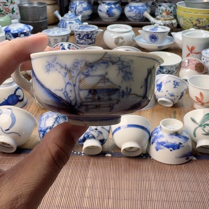 青花瓷器杯子茶具