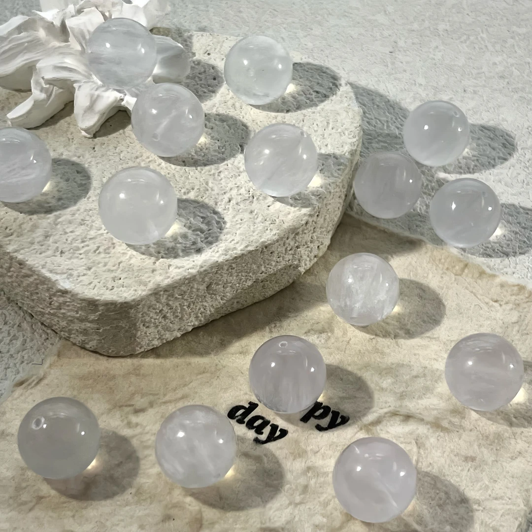 萤石白兔毛单珠15mm多样性随机发一颗YS76