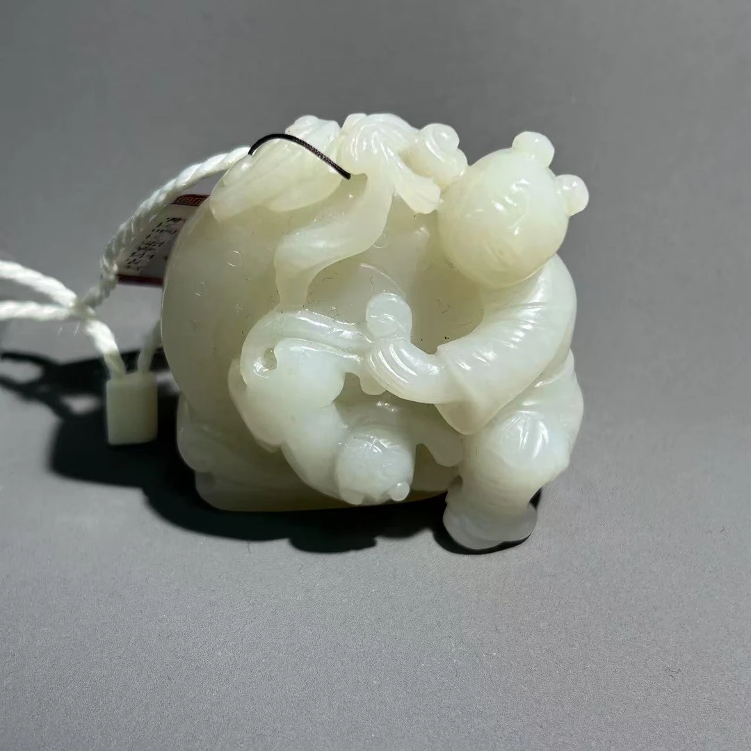 清代和田玉童子