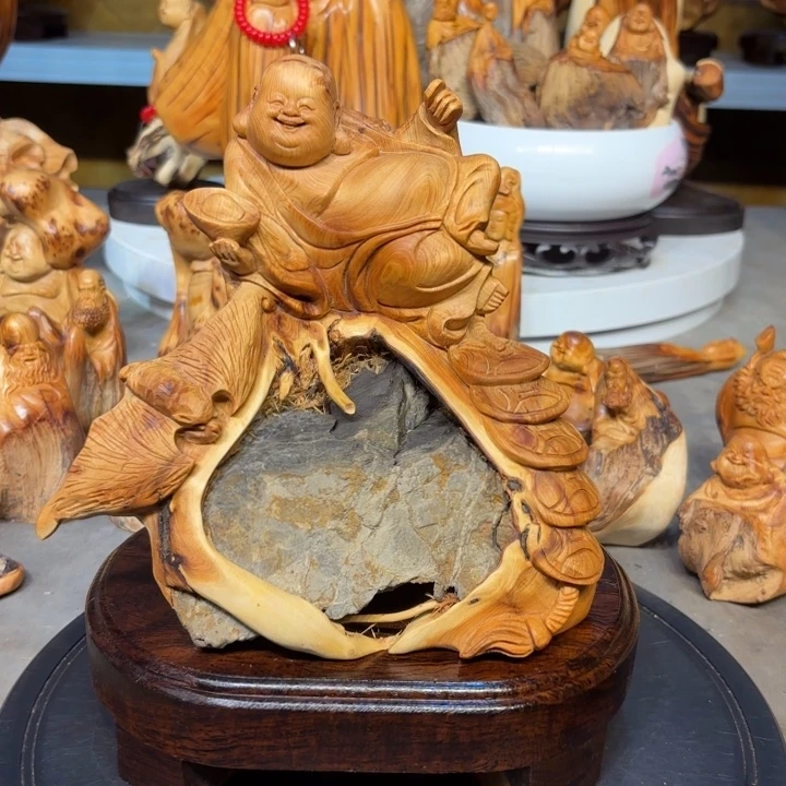 柏木太行崖柏弥勒佛