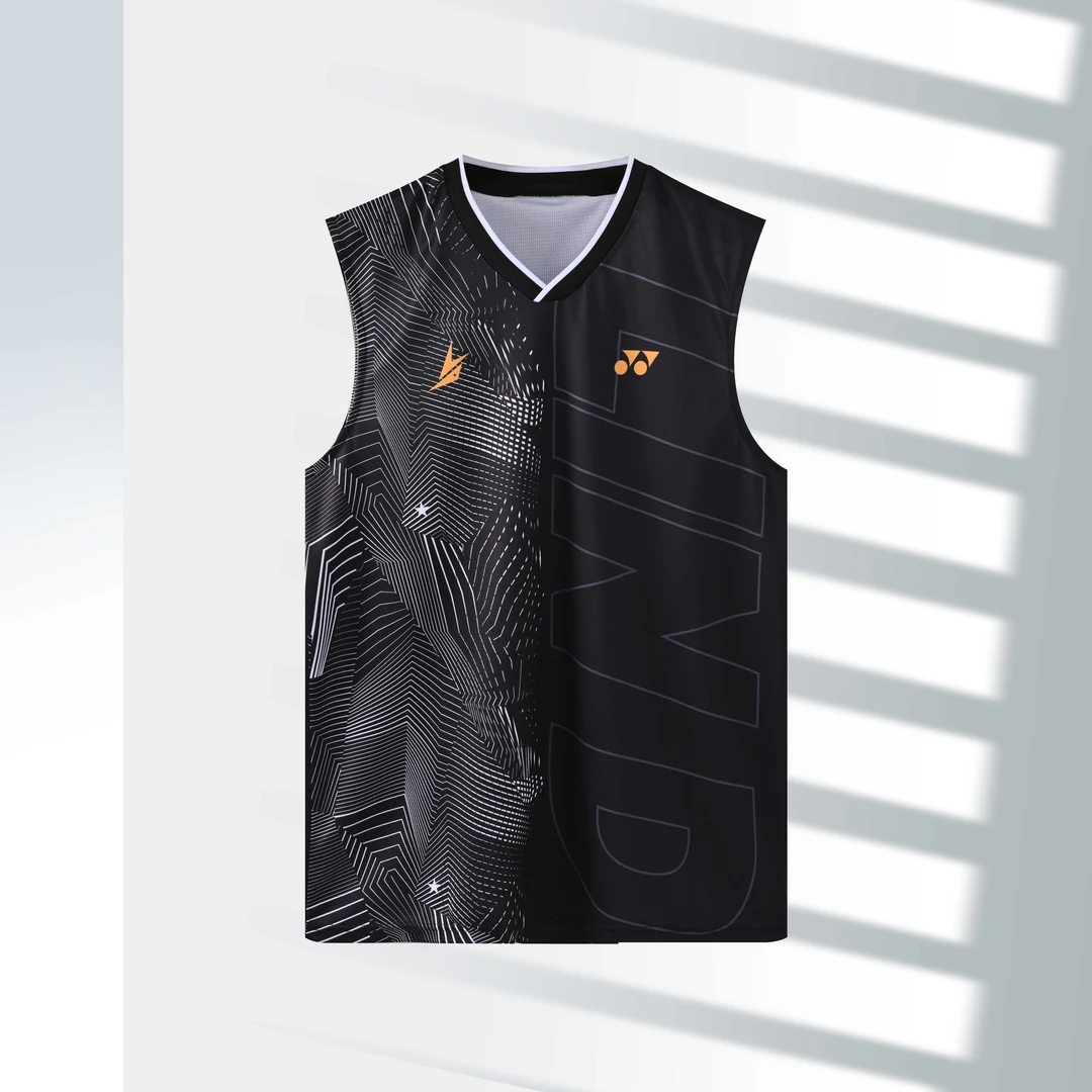 2025新款林丹同款无袖羽毛球大赛服春夏吸汗速干男士短袖坎袖队服