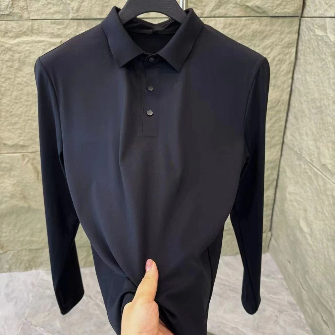 Ll户外运动修身轻奢休闲男士商务长袖POLO衫