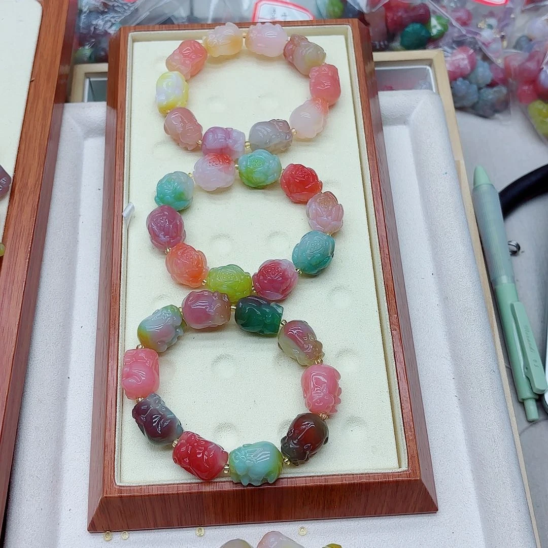 玛瑙/玉髓手链未镶嵌?****ღ盐源988