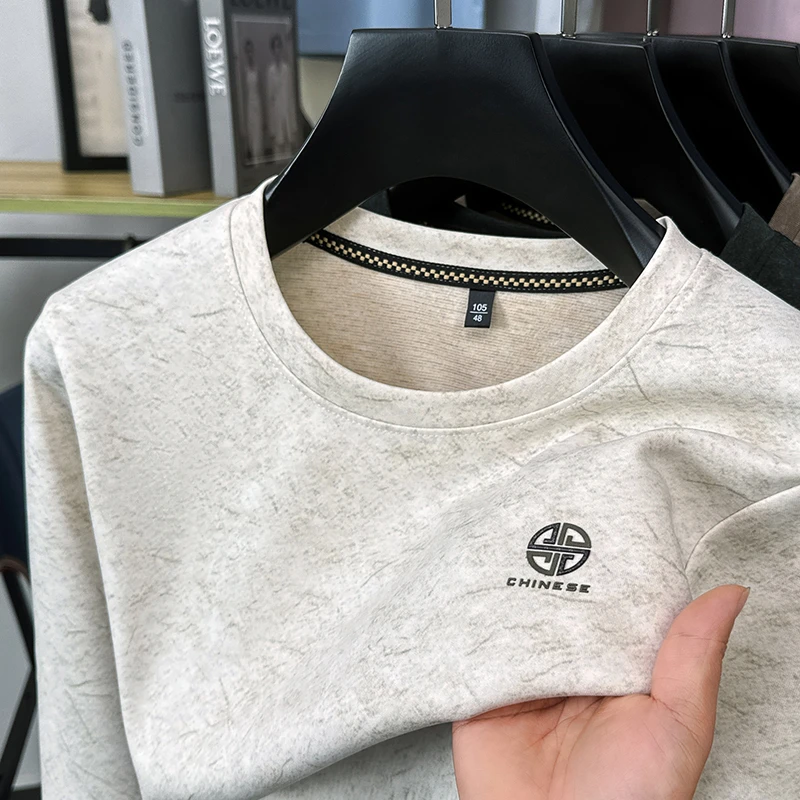 2025秋爆款羊毛+桑蚕丝全新砂洗工艺滴塑长袖卫衣8801