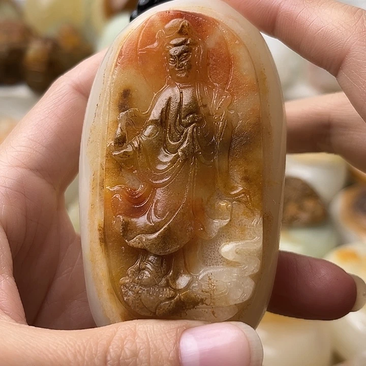 石材古青石不退换观音