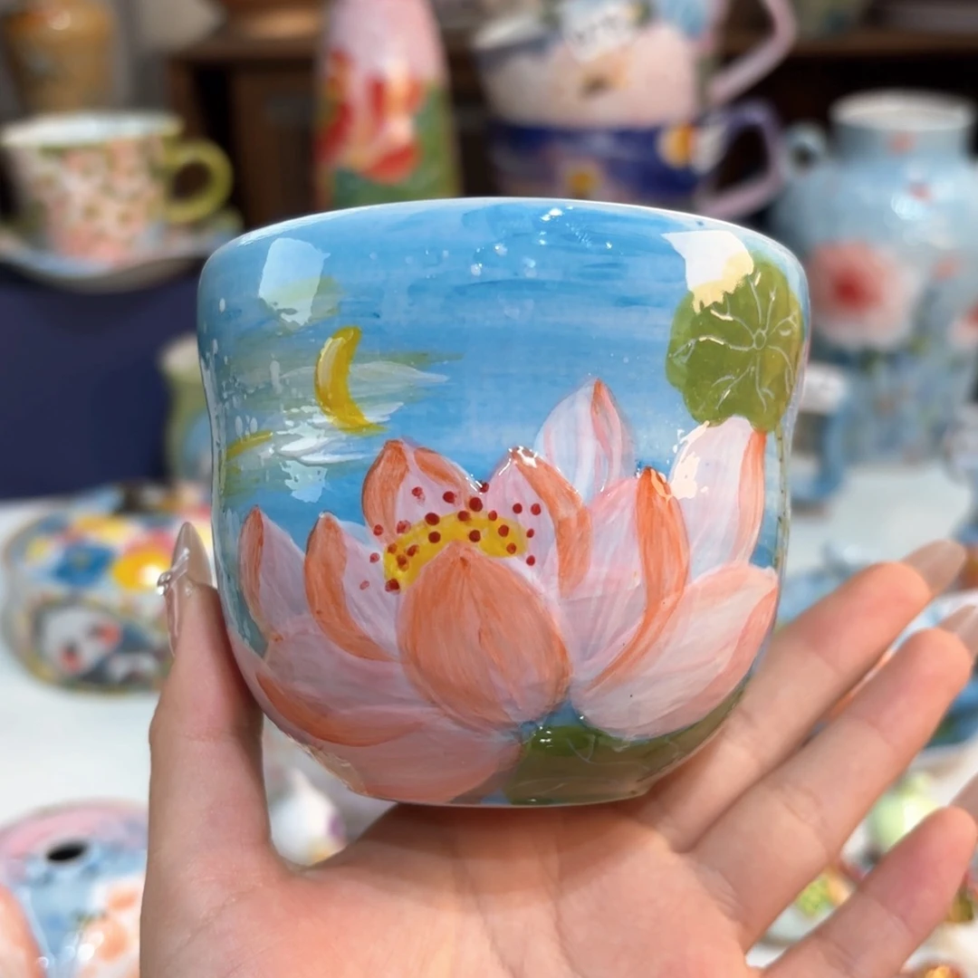 景德镇手绘高温釉下彩陶瓷茶具
