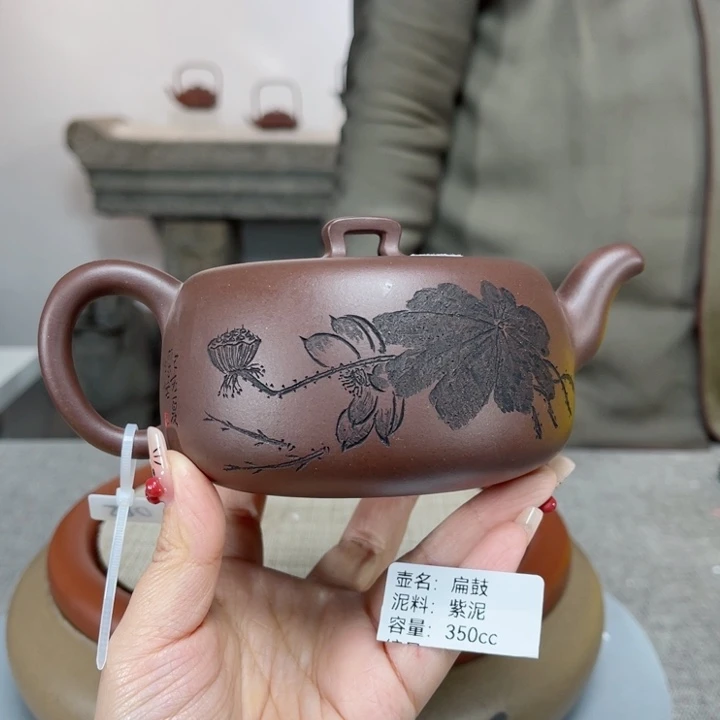 紫砂茶壶紫砂刻绘孤品