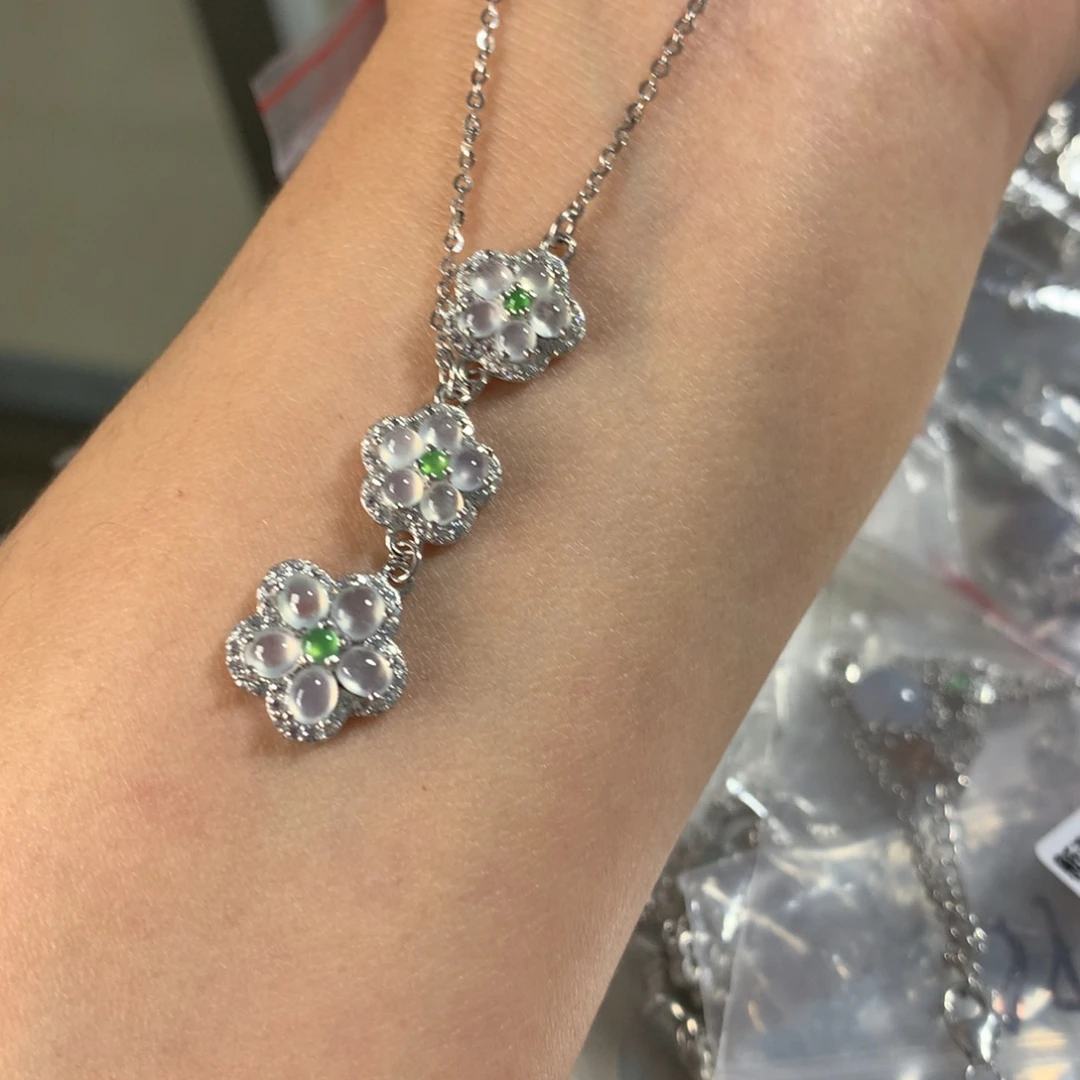 翡翠银S925镶嵌颈饰项链