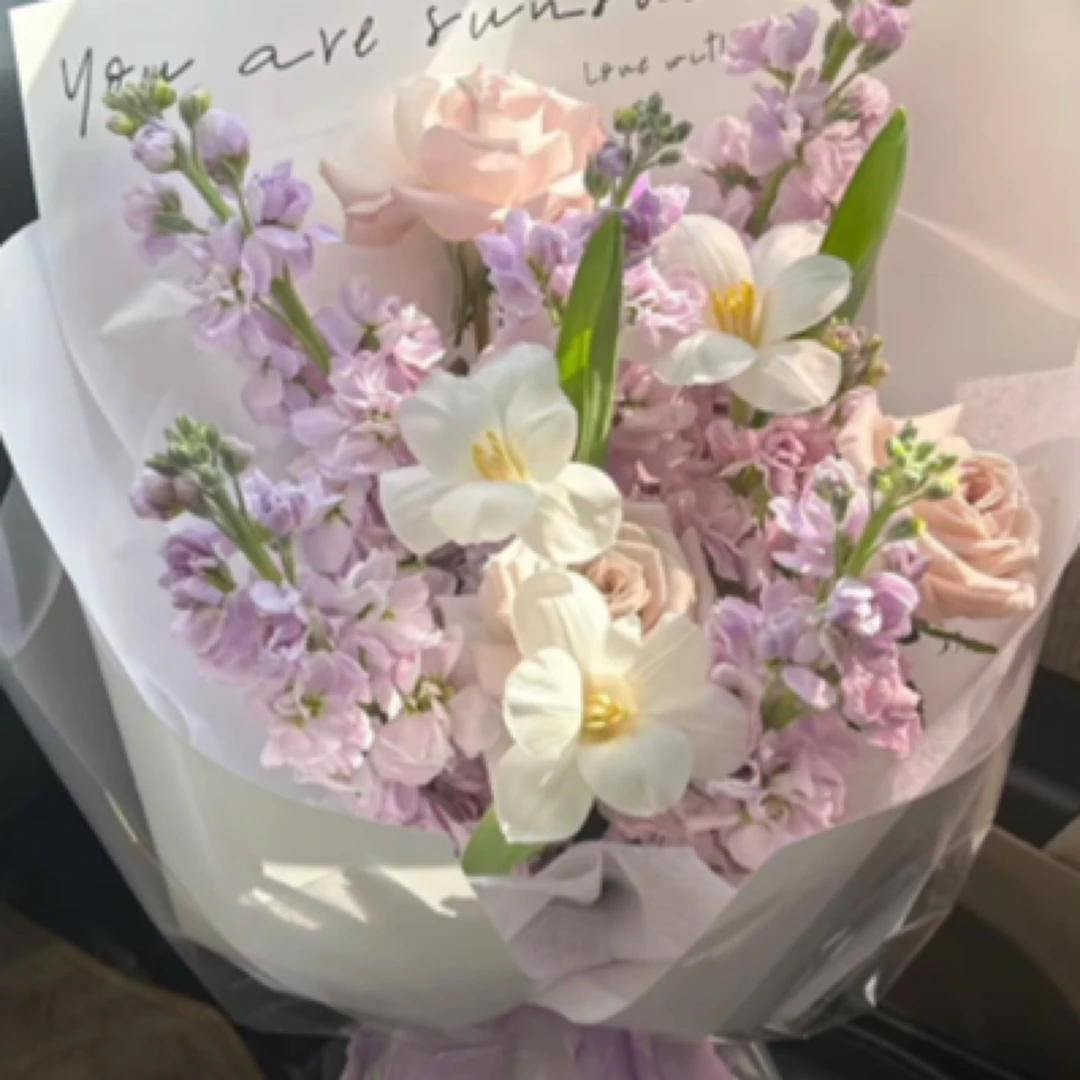 【唯美花园】女神节郁金香紫罗兰混搭花束