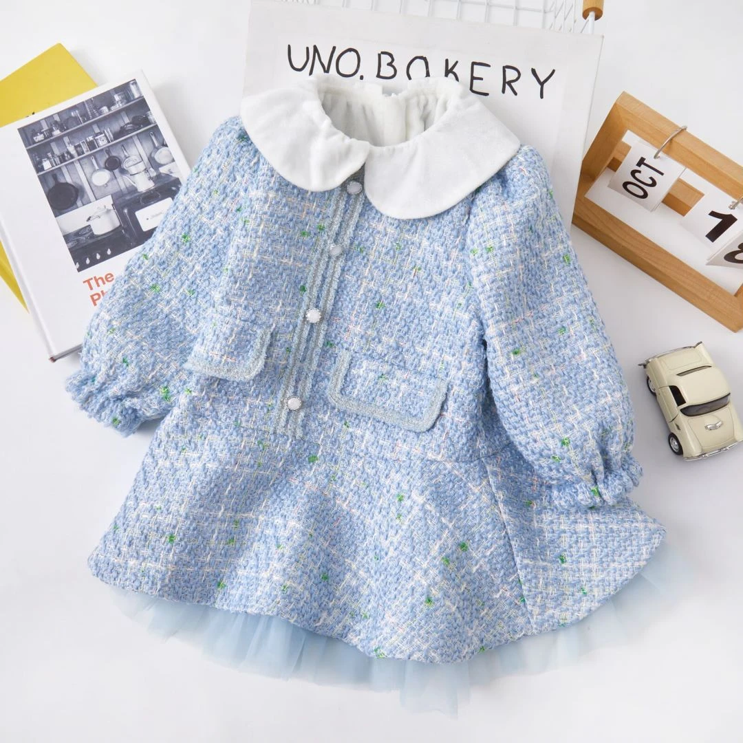 1【SP0169】小香风韩版加绒洋气公主裙中长款小诺