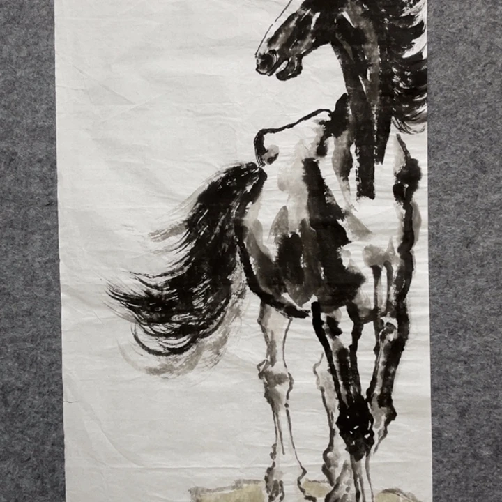 竖款大鱼书画艺术作品