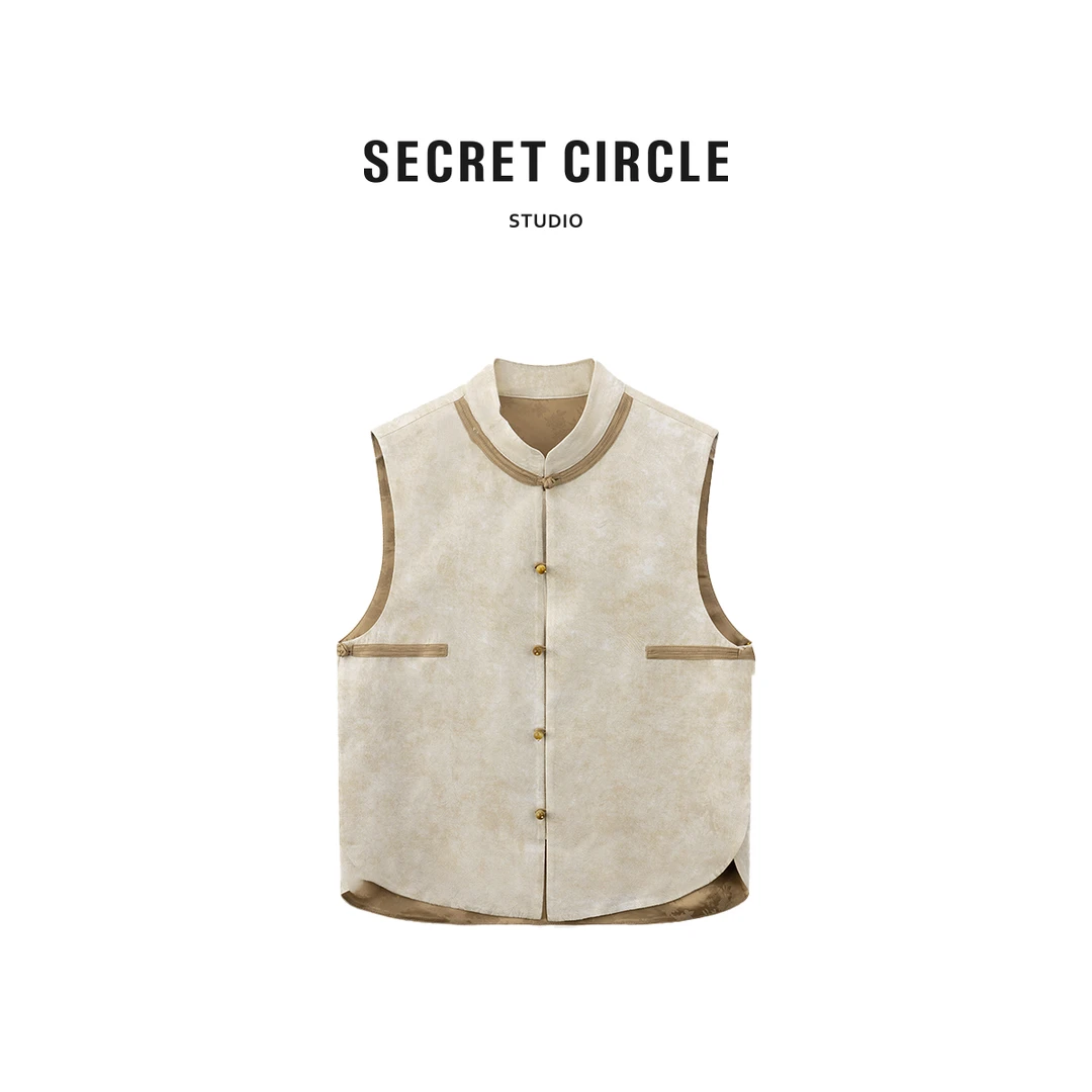 SECRET CIRCLE·秘社 新中式中盘扣马甲春季立领无袖坎肩A0556