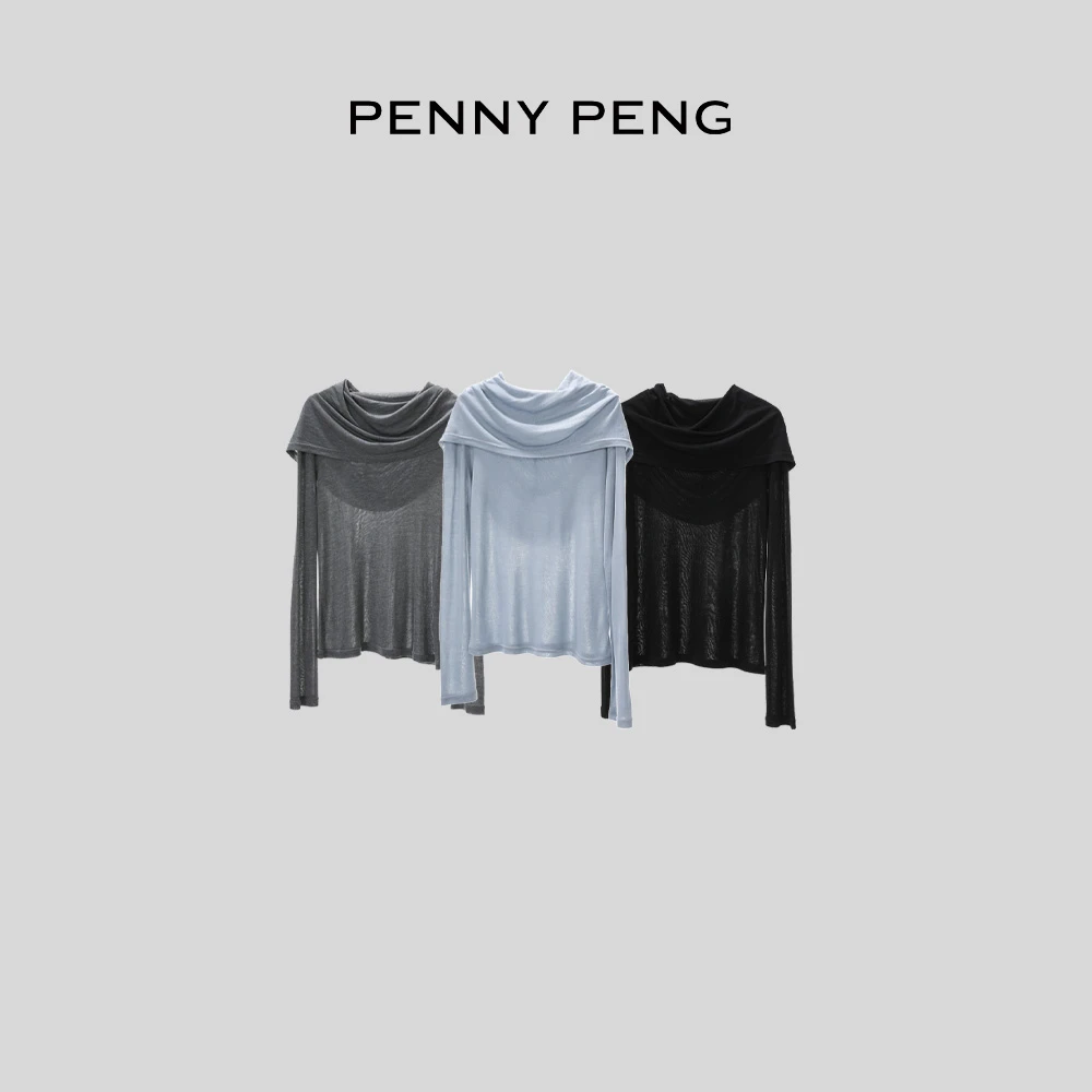 PENNYPENG穿搭灵感春季时尚气质个性百搭三色假两件设计长袖上衣