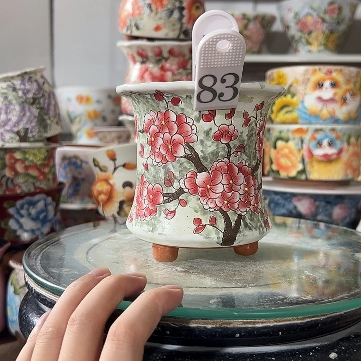 景德镇幸运花盆手绘盆